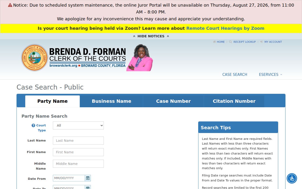 Margate residents directory Broward court case search