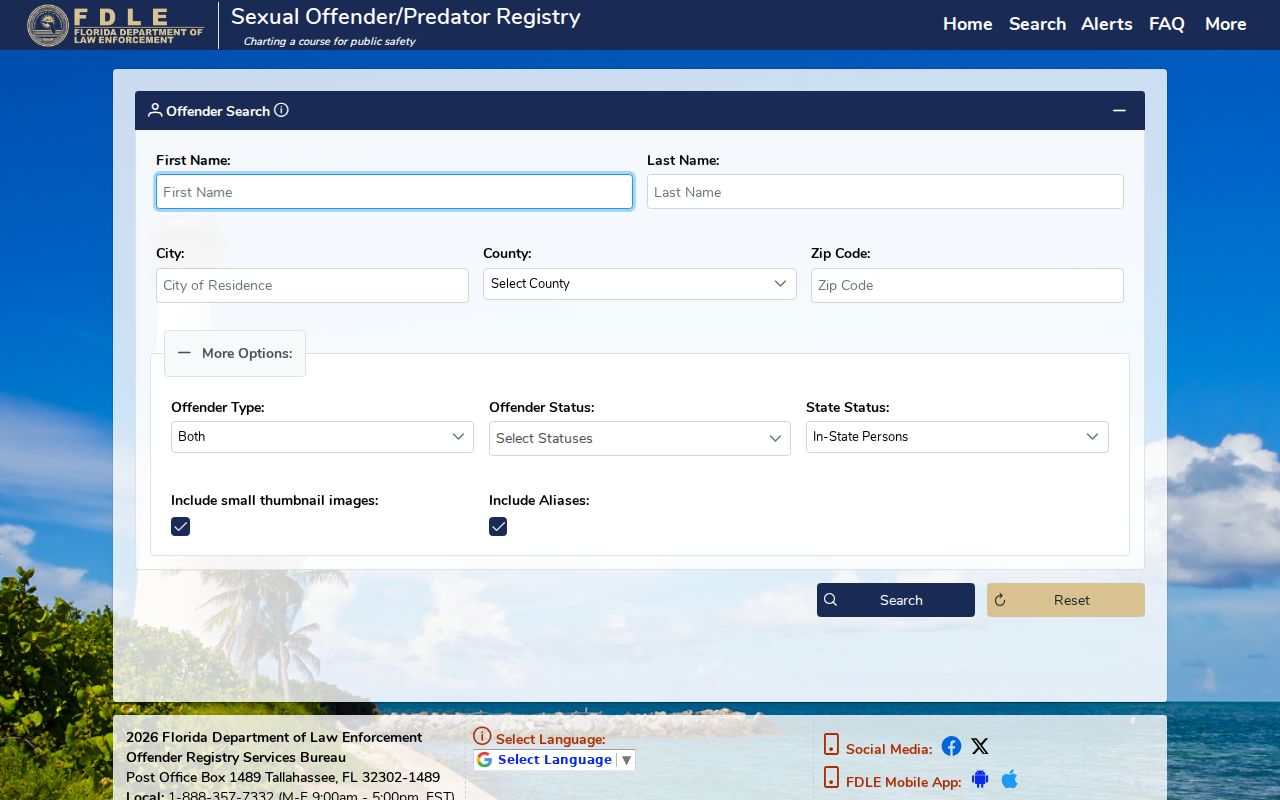 Margate residents directory Florida offender search